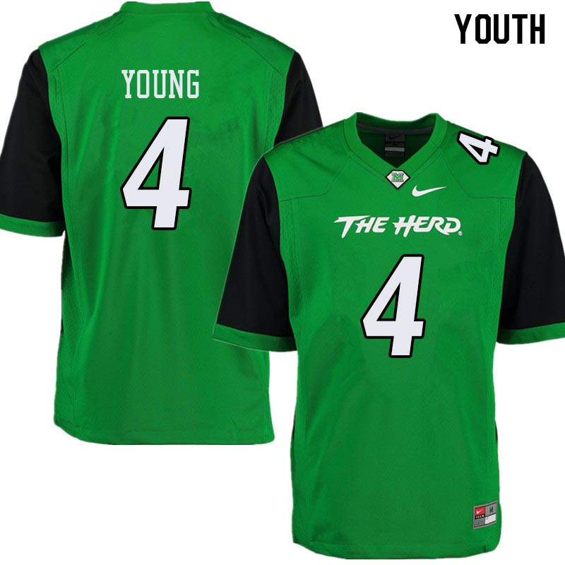 Youth #4 Juwon Young Marshall Thundering Herd College Football Jerseys Sale-Green